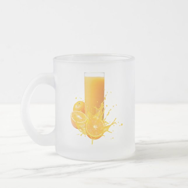 Elegant Frosted Glass Mug (Left)