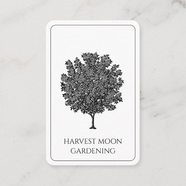 Elegant Fruit Tree Gardener Landscaper Business Card (Front)