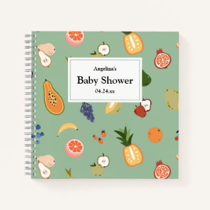 Elegant Fruits Baby Shower Gift List Notebook
