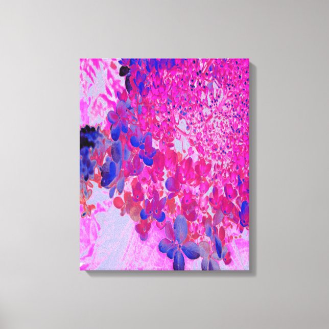 Elegant Fuchsia and Dark Blue Limelight Hydrangea Canvas Print (Front)