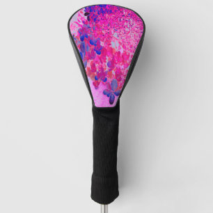 Elegant Fuchsia and Dark Blue Limelight Hydrangea Golf Head Cover