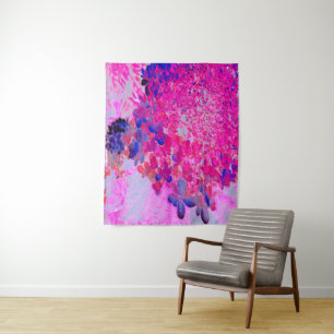 Elegant Fuchsia and Dark Blue Limelight Hydrangea Tapestry