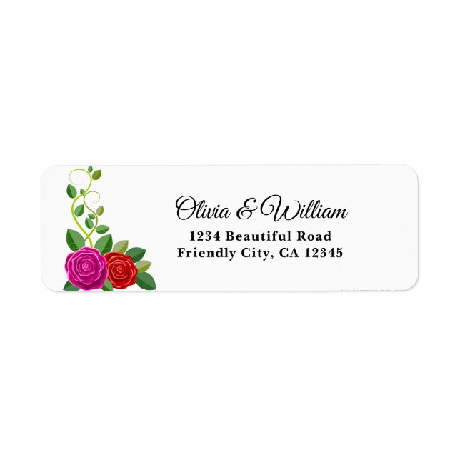 Elegant Fuchsia Pink & Red Rose Flower (Front)