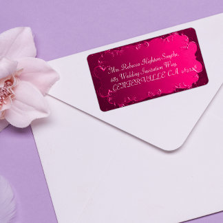 Elegant Fuchsia Pink Wedding Address Labels