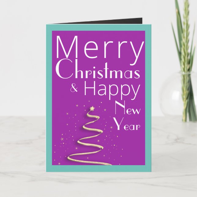 Elegant Full Bleed Photo Christmas Greetings Card (Front)