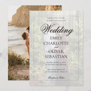 Elegant Full Photo Overlay Border Wedding Invitation