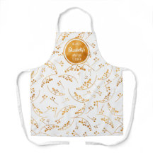 Elegant fun custom gold berries on white pattern