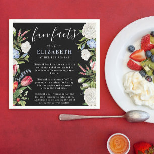 Elegant Fun Facts Modern Script Pastel Floral  Napkin