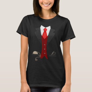 Elegant Fun Fake Tuxedo Suit Nice Black Tie T-Shirt