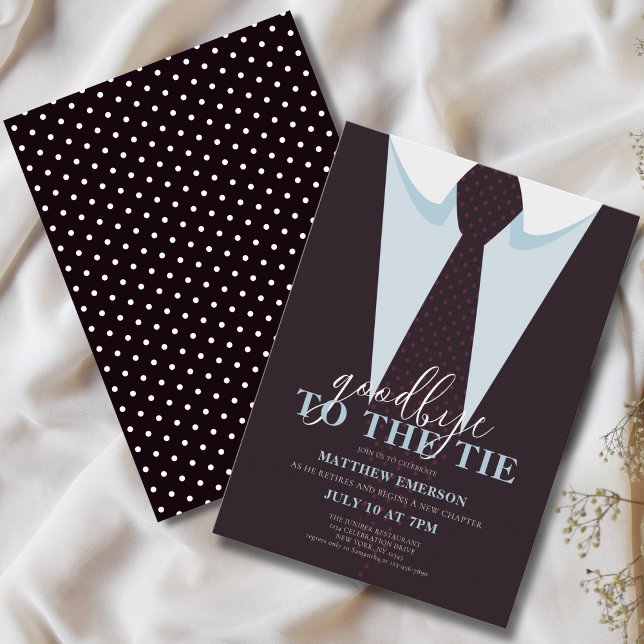 Elegant Fun Goodbye to the Tie Men's Retirement  Invitation (Creator Uploaded)
