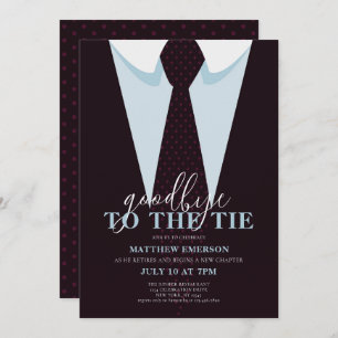 Elegant Fun Goodbye to the Tie Men's Retirement  Invitation