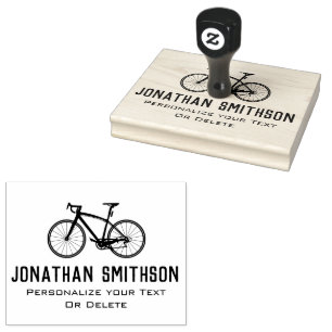 Elegant Fun Retro Bicycle Cool Personal Stationery Rubber Stamp