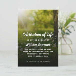 Elegant Funeral   Celebration of Life Modern Invitation