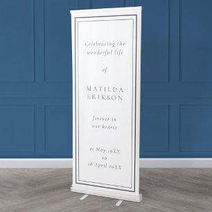 Elegant Funeral Classic Celebration of Life Retractable Banner