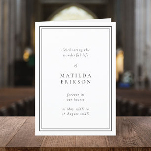 Elegant Funeral Classic Order of Service Folded Programme