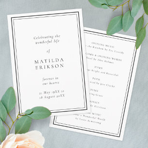 Elegant Funeral Classic Order of Service Programme