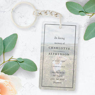 Elegant Funeral Favour   Memorial Keepsake Photo Key Ring