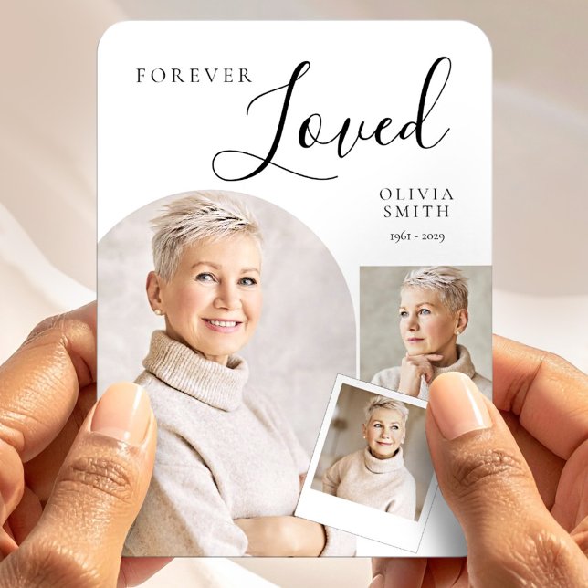 Elegant Funeral Keepsake with Custom Photo Collage Magnet (Creator Uploaded)