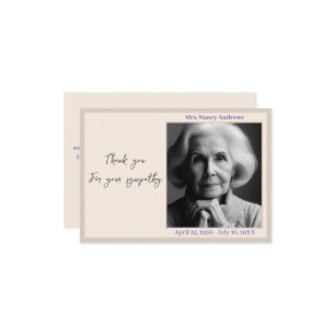 Elegant  Funeral Memorial From Family Thank You Card