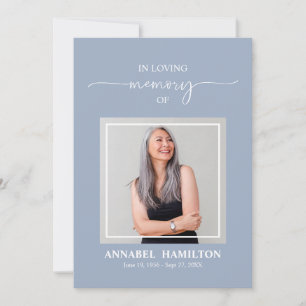 Elegant Funeral Memorial Photo Card Program