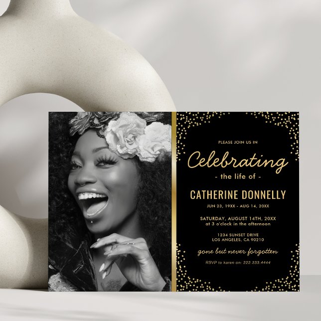 Elegant Funeral Memorial Photo Invitation (Creator Uploaded)