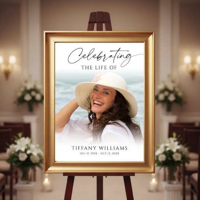 Elegant Funeral Memorial Photo Welcome Sign (Creator Uploaded)