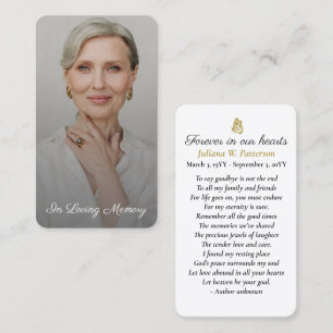 Elegant Funeral Memorial Prayer Card