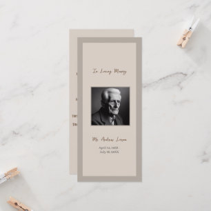 Elegant Funeral Memorial Service Bookmark Card