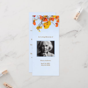  Elegant Funeral Memorial Service Bookmark Card