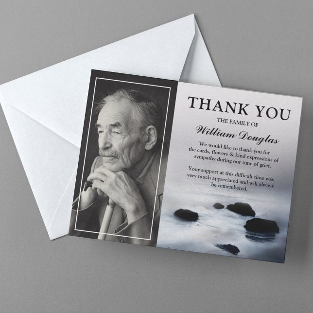 Elegant Funeral Memorial Thank You Card (Creator Uploaded)