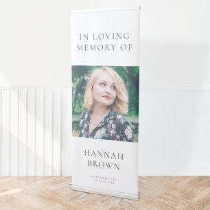 Elegant Funeral Minimalist Celebration of Life Retractable Banner