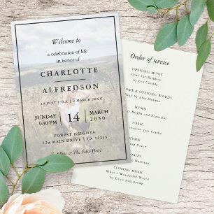 Elegant Funeral Photo Order of Service Memorial Programme