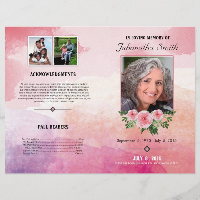 Elegant Funeral Program Template (Front)
