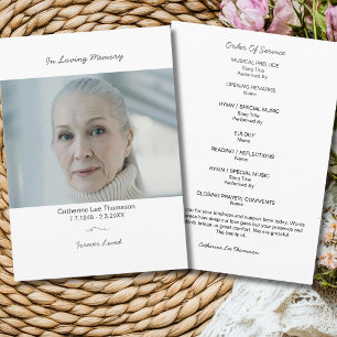 Elegant Funeral Service Program With Photo Programme