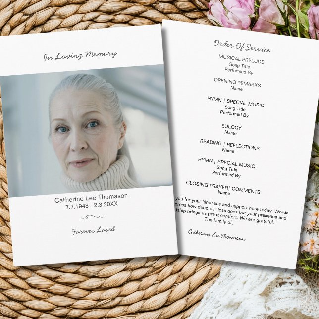 Elegant Funeral Service Program With Photo Programme (Elegant Funeral Service Program With Photo
)