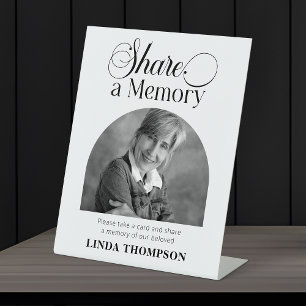 Elegant Funeral Share A Memory Memorial Service Pedestal Sign