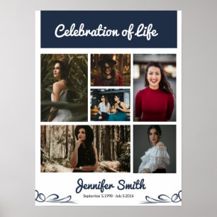 Elegant Funeral Welcome Sign Collage