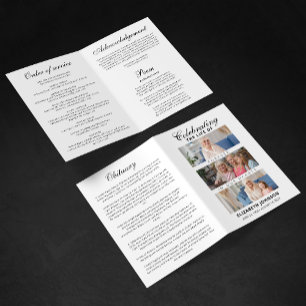 Elegant Funeral with Photo Collage Programme