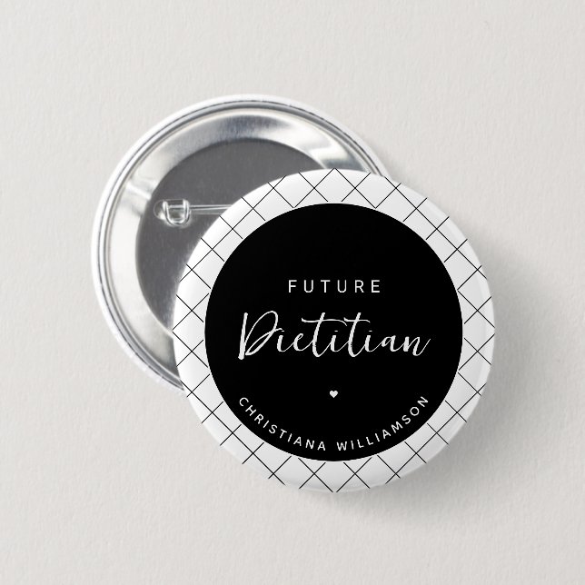 Elegant Future Dietician Personalised 6 Cm Round Badge (Front & Back)