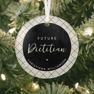 Elegant Future Dietitian Personalized Glass Tree Decoration