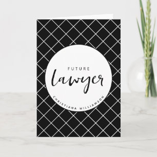Elegant Future Lawyer Check Pattern Personalised Card