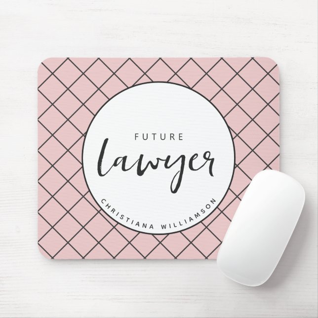 Elegant Future Lawyer Check Pattern Personalised Mouse Mat (With Mouse)