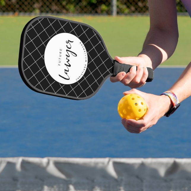 Elegant Future Lawyer Check Pattern Personalised Pickleball Paddle (Insitu)