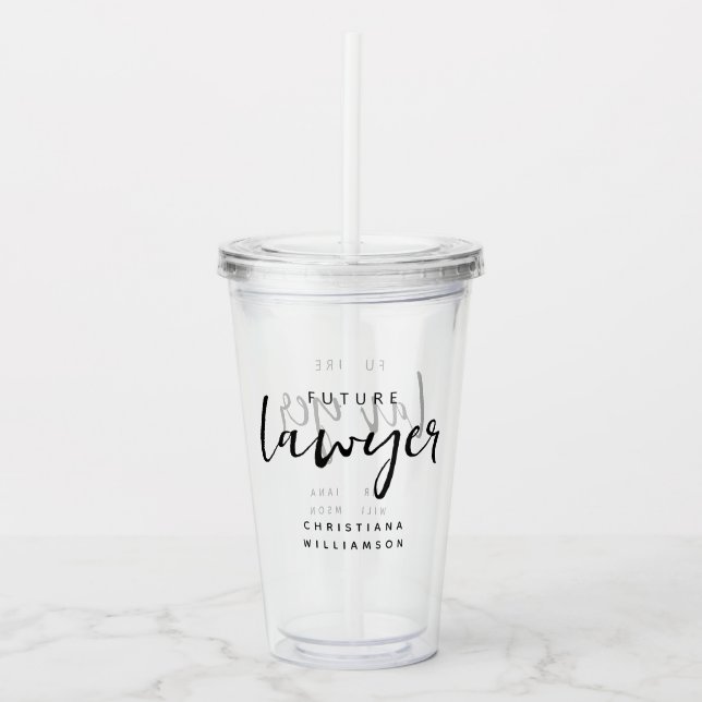 Elegant Future Lawyer Personalised Acrylic Tumbler (Front)
