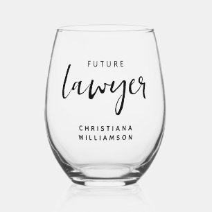 Elegant Future Lawyer Personalised Stemless Wine Glass