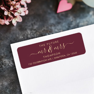 Elegant Future MR and MRS Address Rose Burgundy