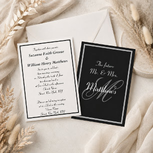 Elegant Future Mr Mrs Monogram Wedding Invitations