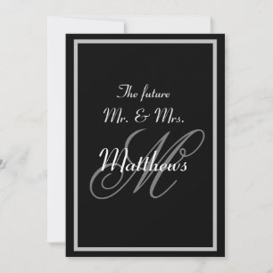 Elegant Future Mr Mrs Monogram Wedding Invitations
