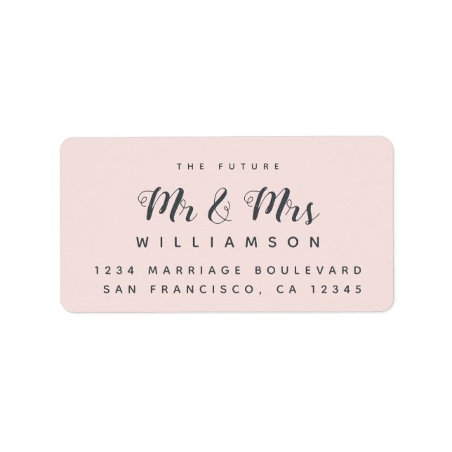 Elegant Future Mr Mrs Wedding Return Address Label (Front)