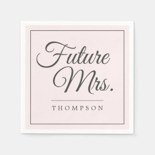 Elegant Future Mrs Bridal Shower Blush Pink Paper Napkin